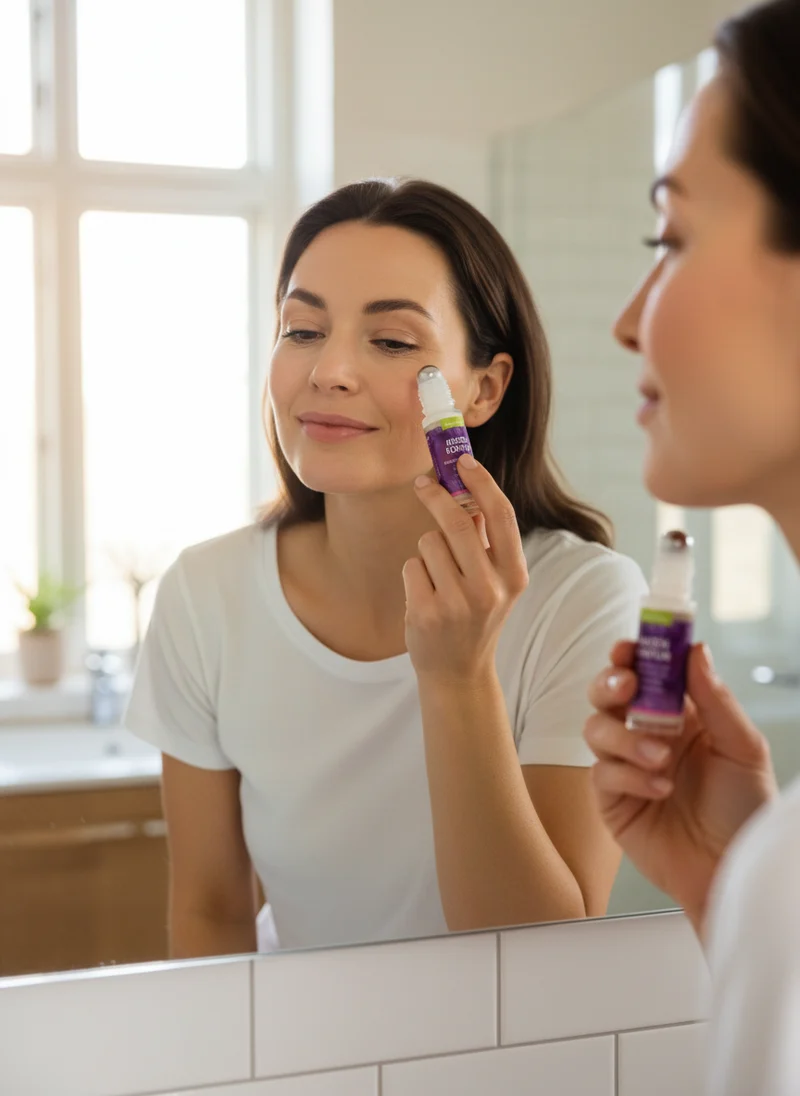 Augenkontur Roll-On 10 ml | Augenpflege gegen Augenringe, Tränensäcke & Fältchen | Mit Arganöl, Mandelöl, Q10 & Pflanzenextrakten | Roll-On für die empfindliche Augenpartie