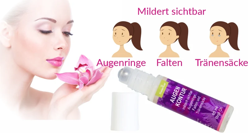 Augenkontur Roll-On 10 ml | Augenpflege gegen Augenringe, Tränensäcke & Fältchen | Mit Arganöl, Mandelöl, Q10 & Pflanzenextrakten | Roll-On für die empfindliche Augenpartie