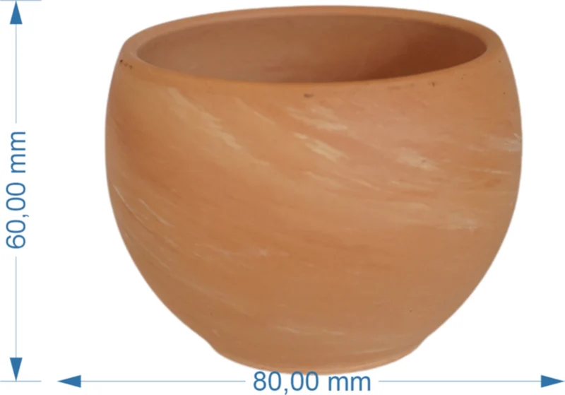 6er Set ovale Tontöpfe Terracotta Blumentopf Pflanzen-Topf Deko