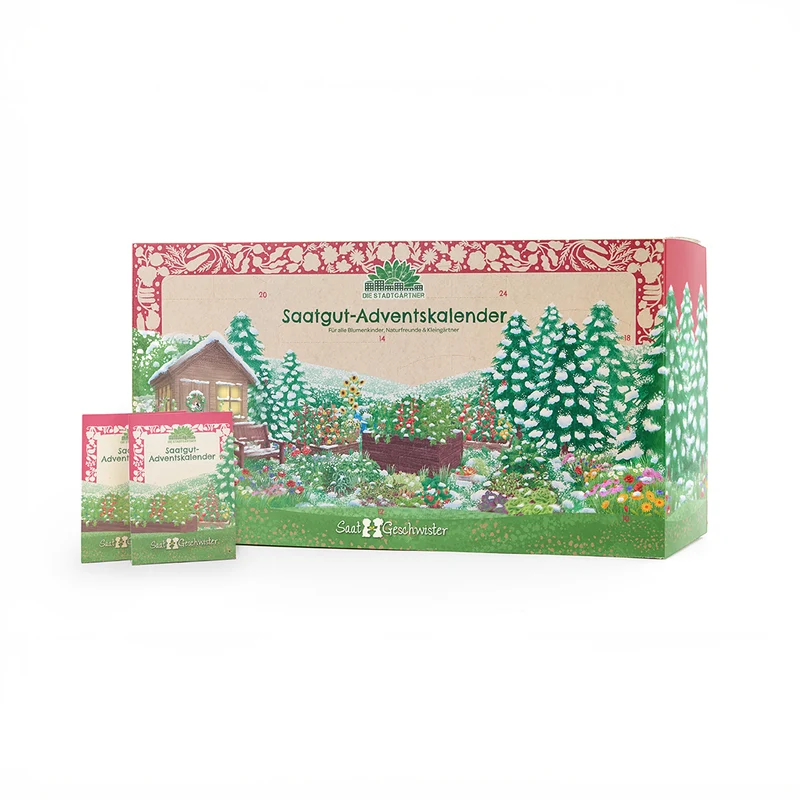 Saatgut-Adventskalender mit Türchen