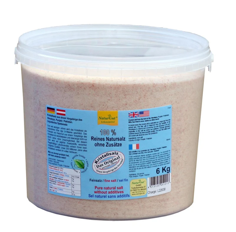 Kristallsalz Speisesalz aus dem Vorgebirge des Himalaya Punjab Pakistan 6 kg