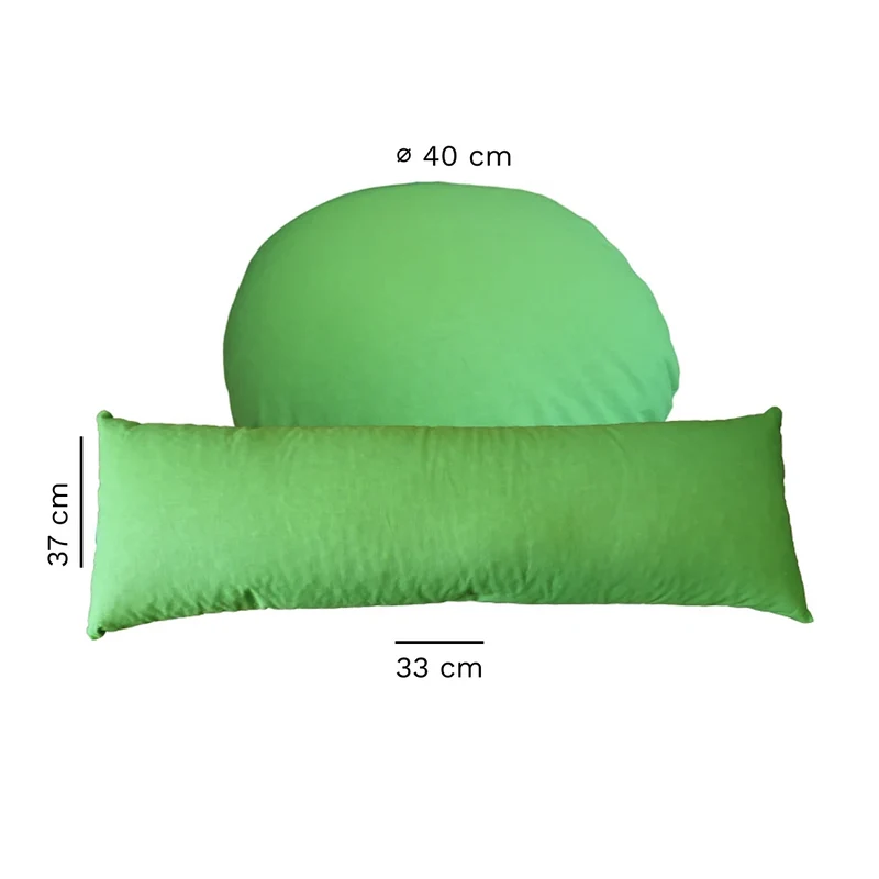 Yoga Set Bolster & Meditationskissen – Dinkelspelz-Füllung – Yogakissen & Meditationskissen aus 100 % Baumwolle