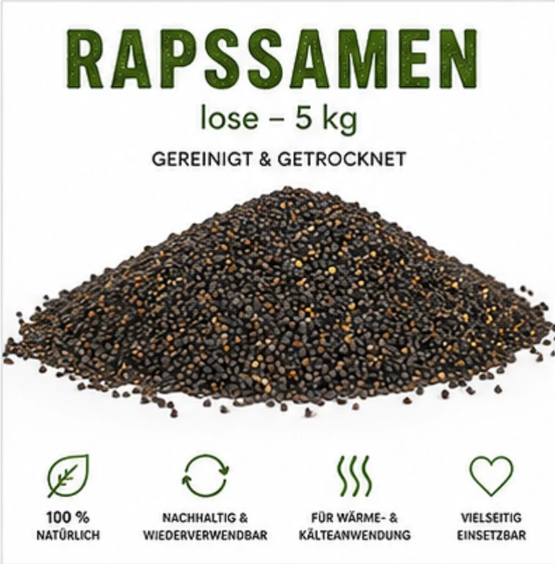 Rapssamen 5kg Gereinigt Raps Rapssaat Rapskörner Kissenfüllung Füllung Wärmekissen