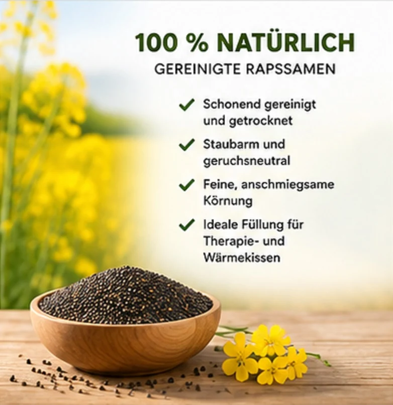 Rapssamen 1kg Gereinigt Raps Rapssaat Rapskörner Kissenfüllung Füllung Wärmekissen