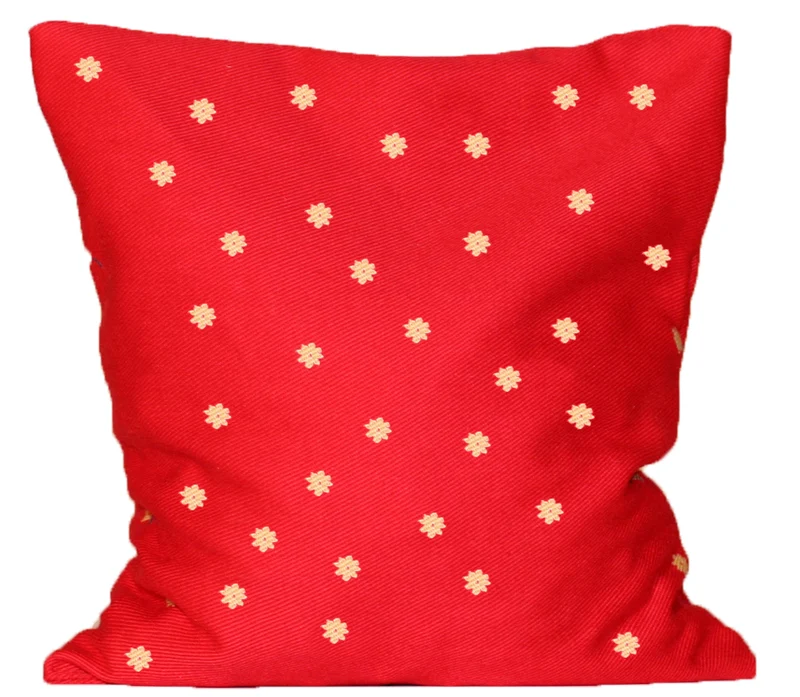 Zirbenkissen 17x16cm Stoff rot mit kleinen Blümchen