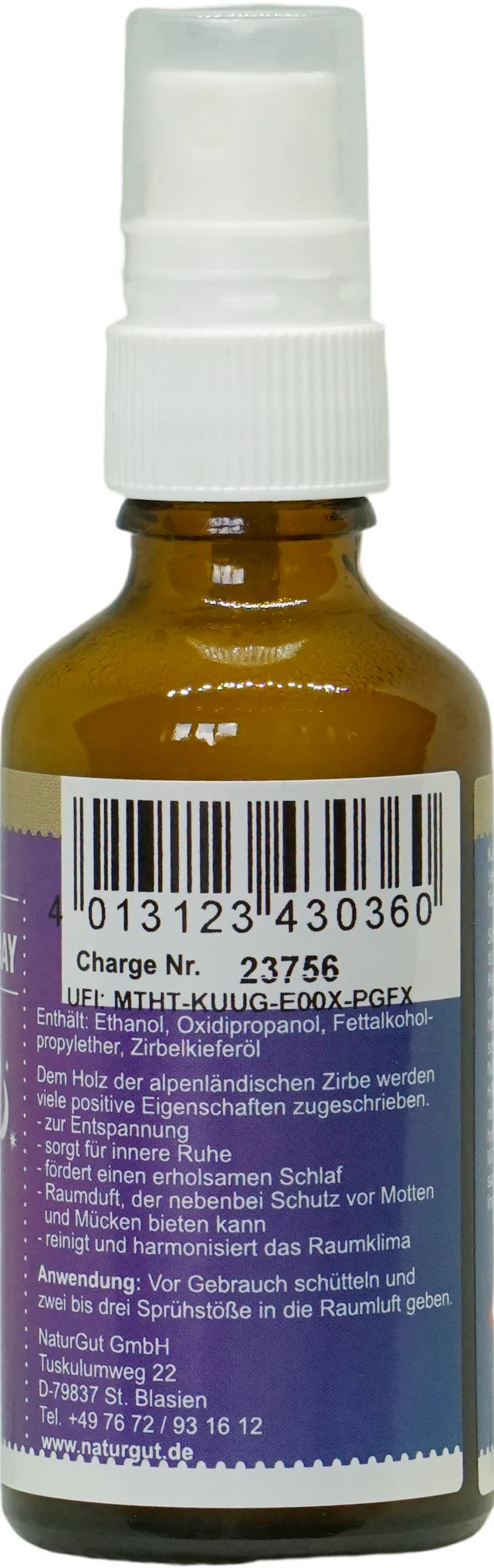 Zirbenduft-Spray 50ml Duftspray Raumspray Zirbelkieferöl Zirbenholzöl Alpen Zirbe
