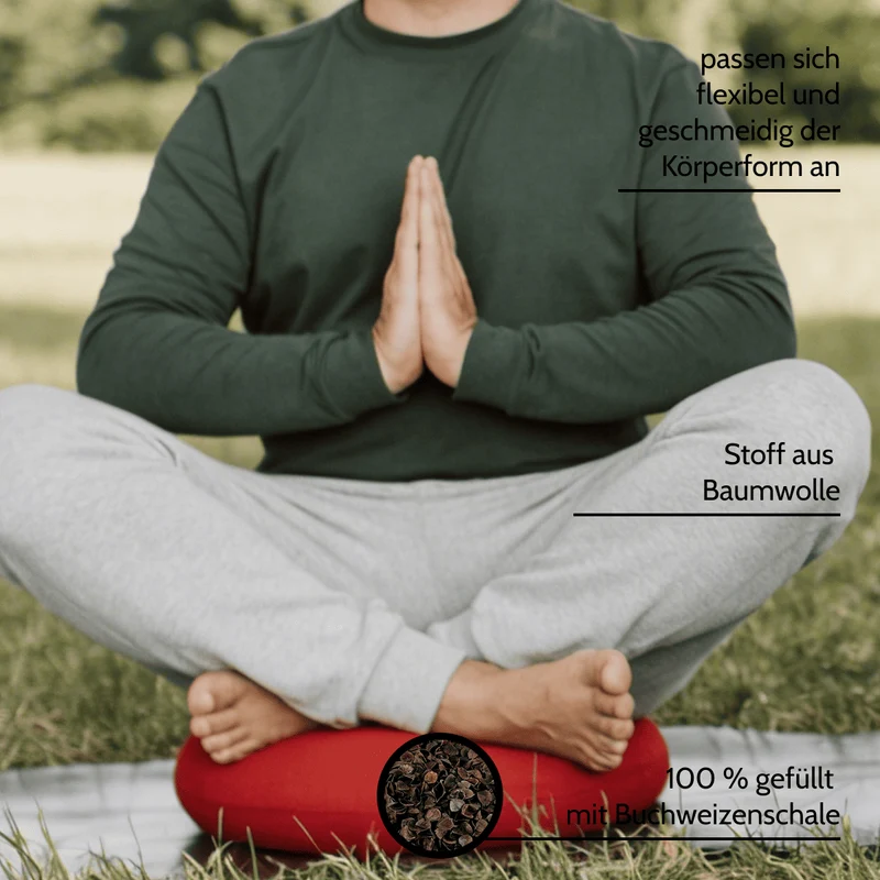 Reise Meditationskissen ca. 28x21x9cm mit Bio Buchweizenfüllung
