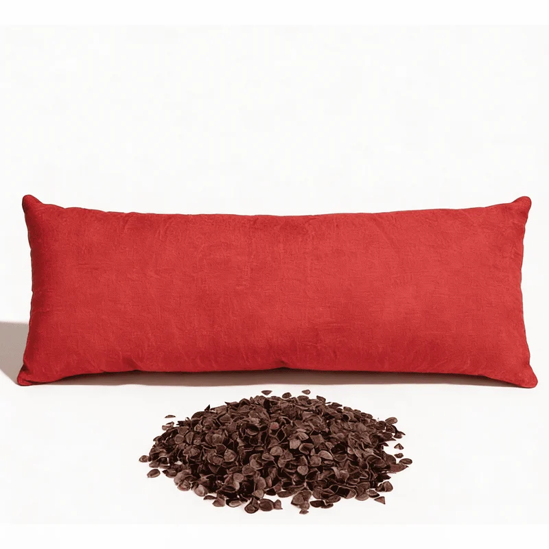 Yoga Bolster ca. 60x22cm uni rot mit Bio Buchweizenfüllung