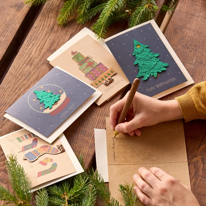 5 Weihnachtskarten im Set