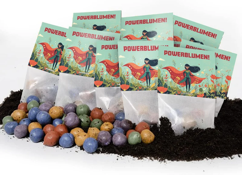 10x5 Blumenmurmeln im Tütchen – Powerblumen