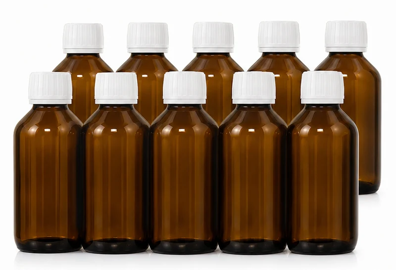 10 x 250 ml Braunglasflaschen | Apothekerflaschen aus Braunglas mit PP28 Originalitätsverschluss | Laborflaschen für Öle, Tinkturen & DIY | 10er Set
