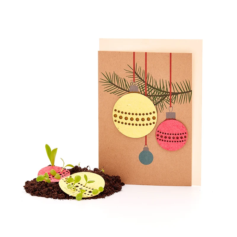 Weihnachtskarte "Weihnachtskugeln"