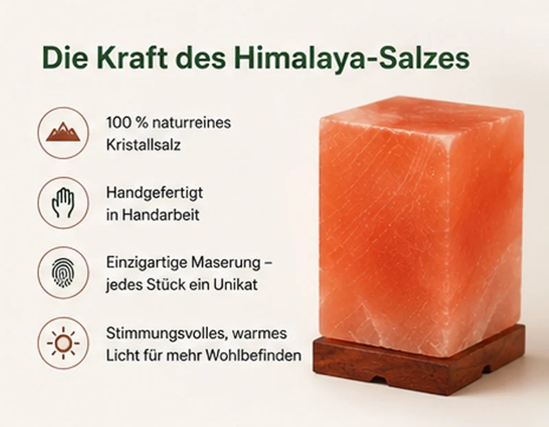 NaturGut Feng Shui Kristallsalz-Lampe 3–4 kg mit Elektrik & Holzsockel | Himalaya Salzlampe aus Pakistan | Handgefertigte Salzleuchte | Warmes Ambiente Licht für Wohn-, Schlaf- & Meditationsräume