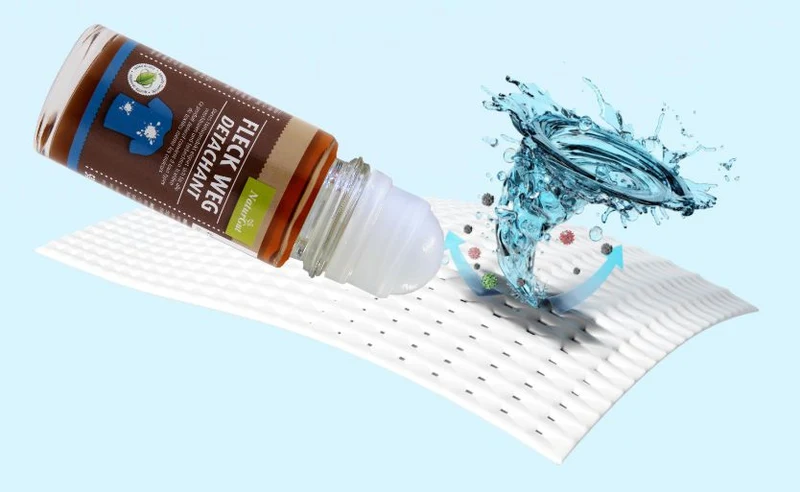 Sapdu Clean Fleck Weg Roll-On 50 ml – Effektiver Fleckenentferner mit Gallseife & ätherischen Ölen für Kleidung, Polster & Teppiche – Praktische Roll-On-Anwendung für unterwegs