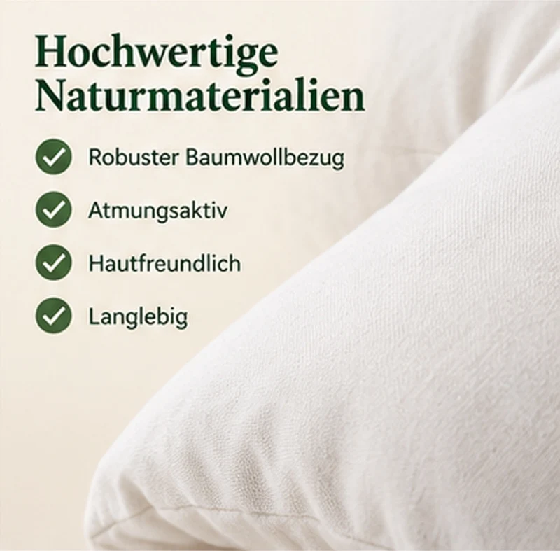 Bio Dinkel Nackenhörnchen 37 x 33 cm | Nackenkissen mit Bio Dinkelspelz Füllung | Atmungsaktives Reisekissen | OEKO-TEX® Standard 100 Stoff | Made in Germany