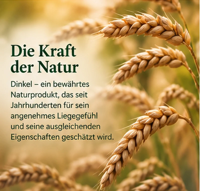 Bio Dinkel Nackenhörnchen 37 x 33 cm | Nackenkissen mit Bio Dinkelspelz Füllung | Atmungsaktives Reisekissen | OEKO-TEX® Standard 100 Stoff | Made in Germany