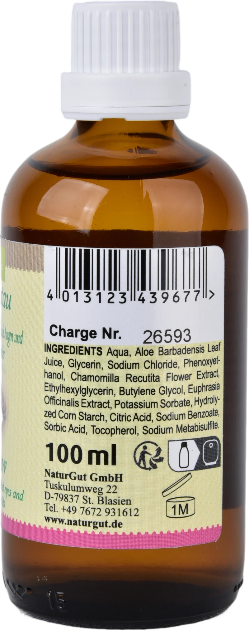 Augentau – Erfrischende Augenpflege für müde Augen & schwere Augenlider | Mit Aloe Vera, Augentrost & Kamillenextrakt | Ohne synthetische Farbstoffe & Düfte | 100 ml