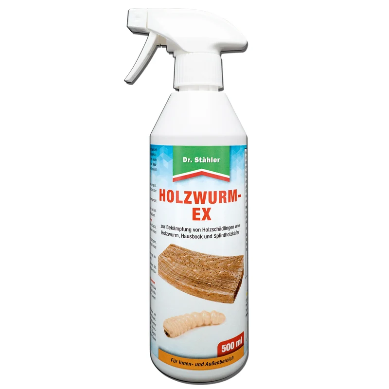 Effektives Holzwurm-Ex-Spray: Zuverlässiger Schutz vor Holzschädlingen wie dem Holzwurm, Hausbock und Splintholzkäfer