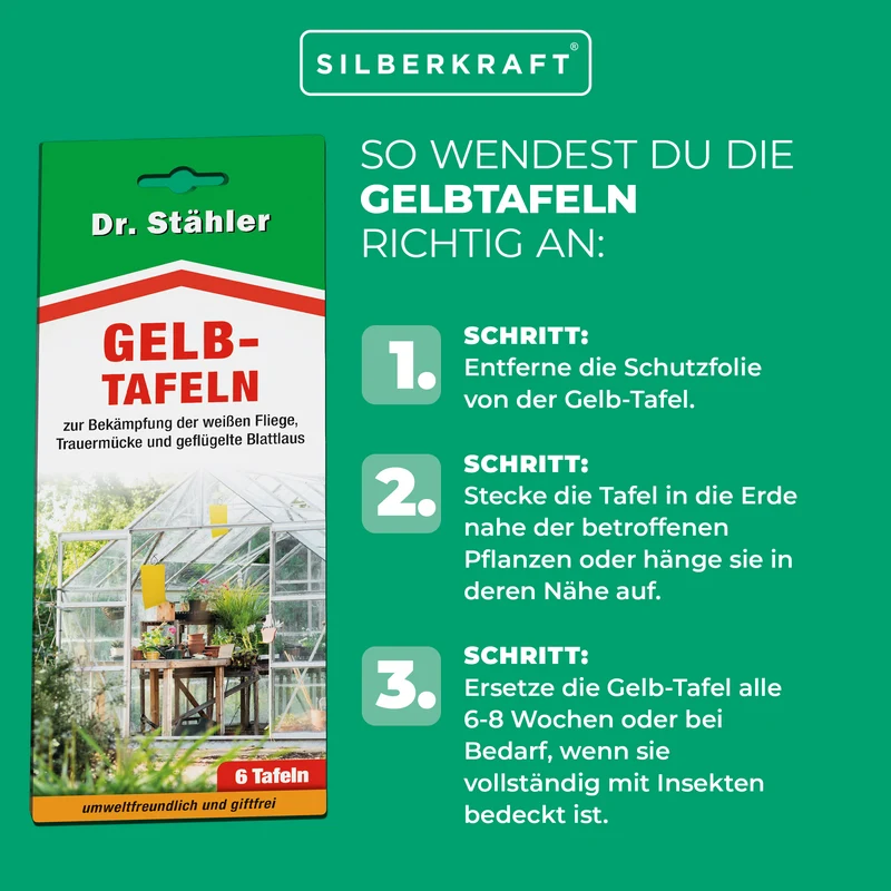 Effektive Gelb-Tafeln zur Schädlingsbekämpfung für Zimmer- und Wintergartenpflanzen