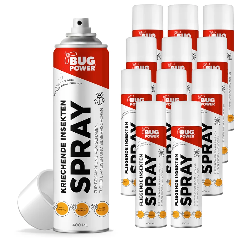 BugPower Spray gegen kriechende Insekten und Wespen 400 ml - breites Wirkungsspektrum - schnelle Wirkung & Knock-Down-Effekt