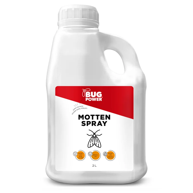 BugPower Mottenspray gegen Kleider- & Lebensmittelmotten - mit Knock-down-Effekt