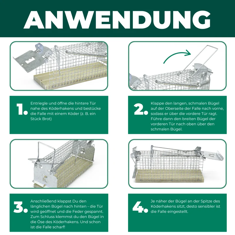 Lebendfalle für Mäuse aus Draht - Mäusefalle - tierfreundliche Alternative zu Schlagfallen und Giftköder