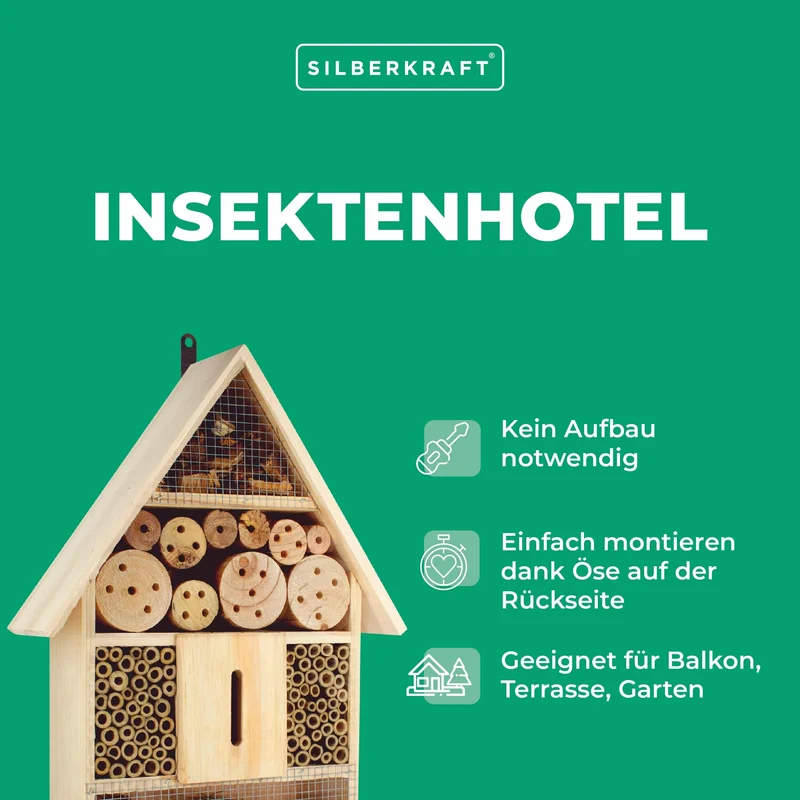 Insektenhotel aus Pinienholz - Unterschlupf für Insekten - 48 x 31 x 10 cm