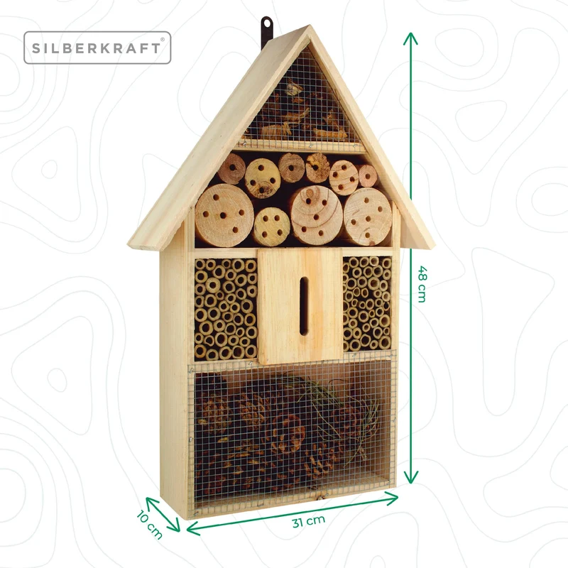 Insektenhotel aus Pinienholz - Unterschlupf für Insekten - 48 x 31 x 10 cm