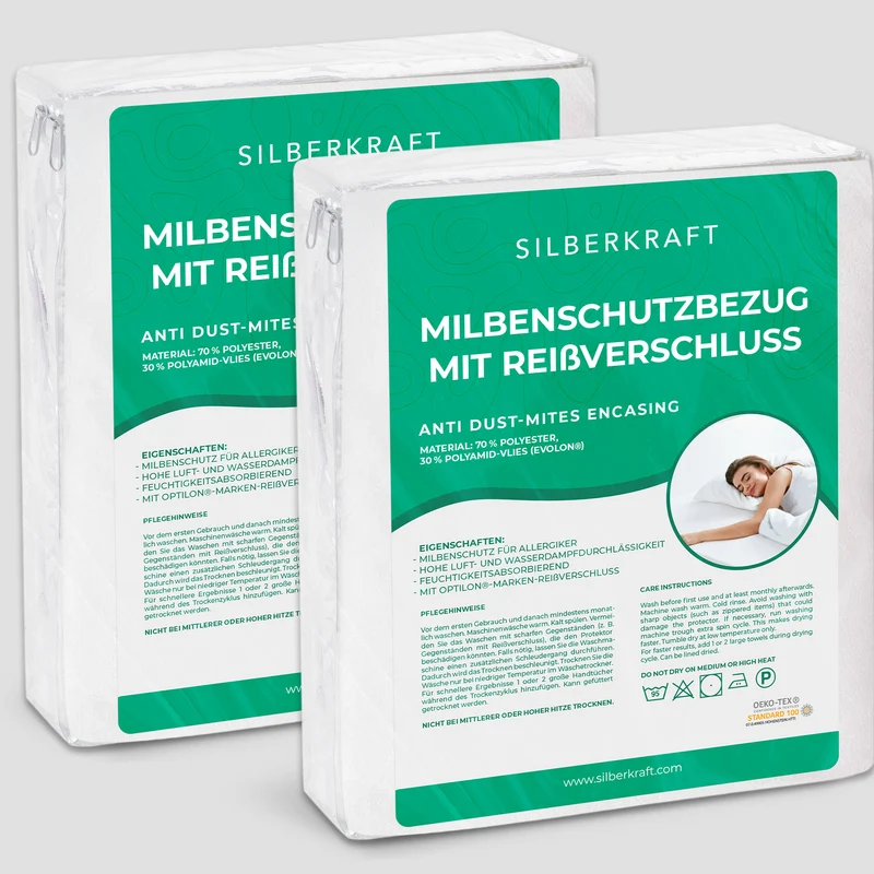 Anti-Milben-Bezug - Matratzenvollschutz mit Reissverschluss