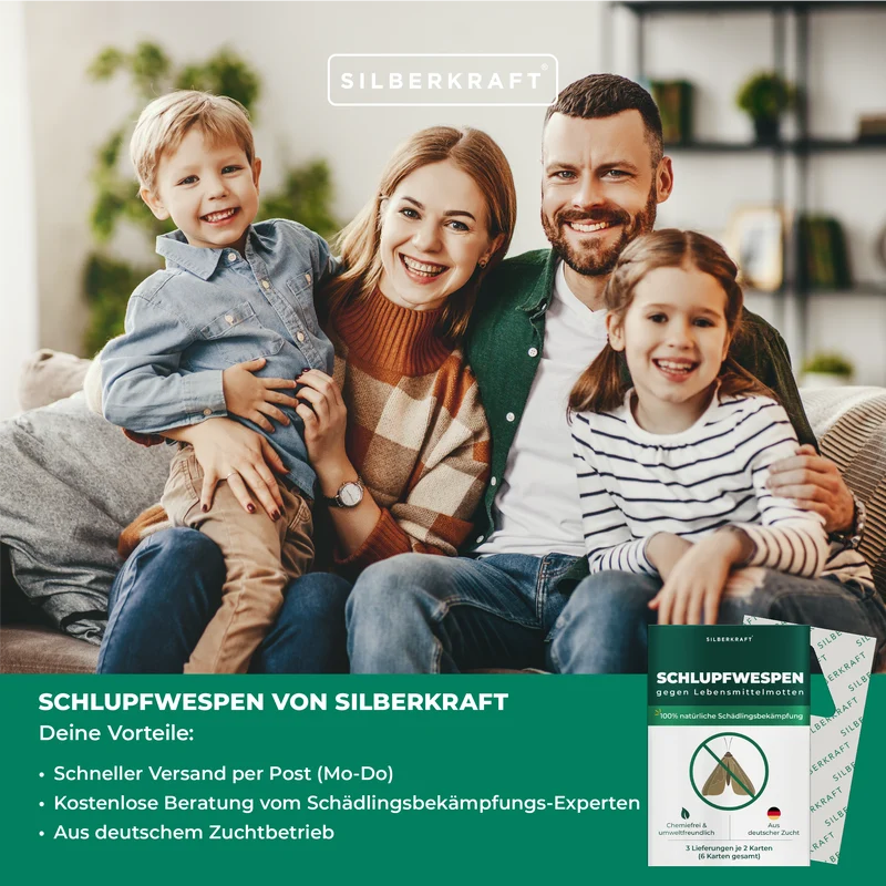 Schlupfwespen gegen Lebensmittelmotten - Motten mit Nützlinge bekämpfen (Trichogramma evanescens)