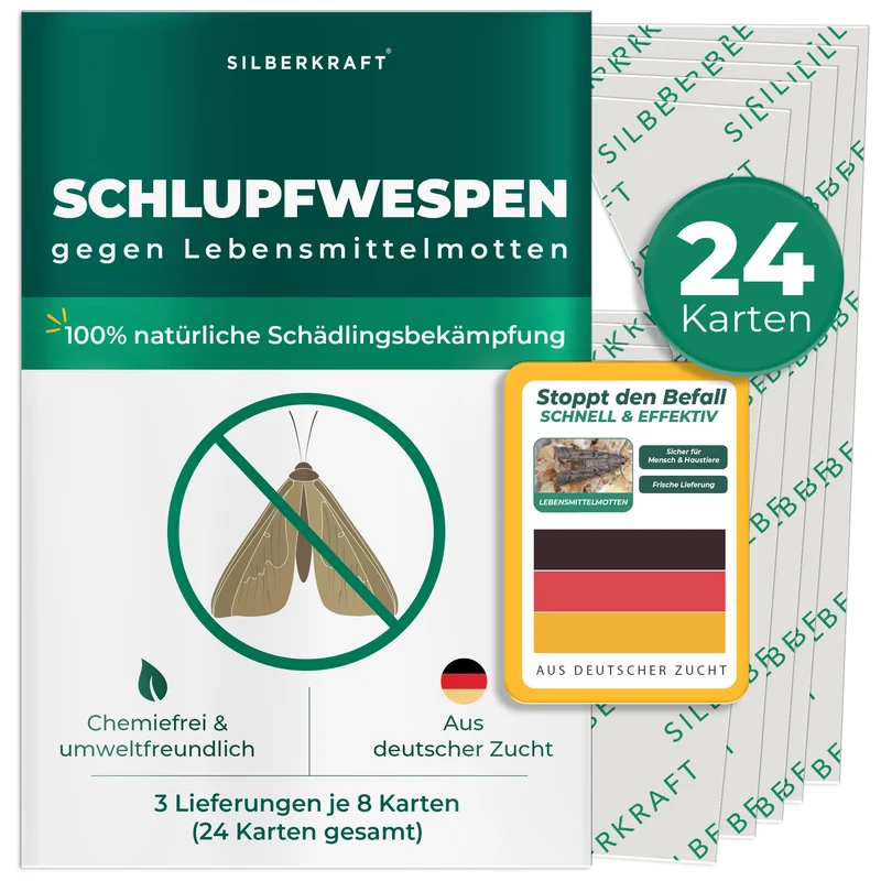Schlupfwespen gegen Lebensmittelmotten - Motten mit Nützlinge bekämpfen (Trichogramma evanescens)