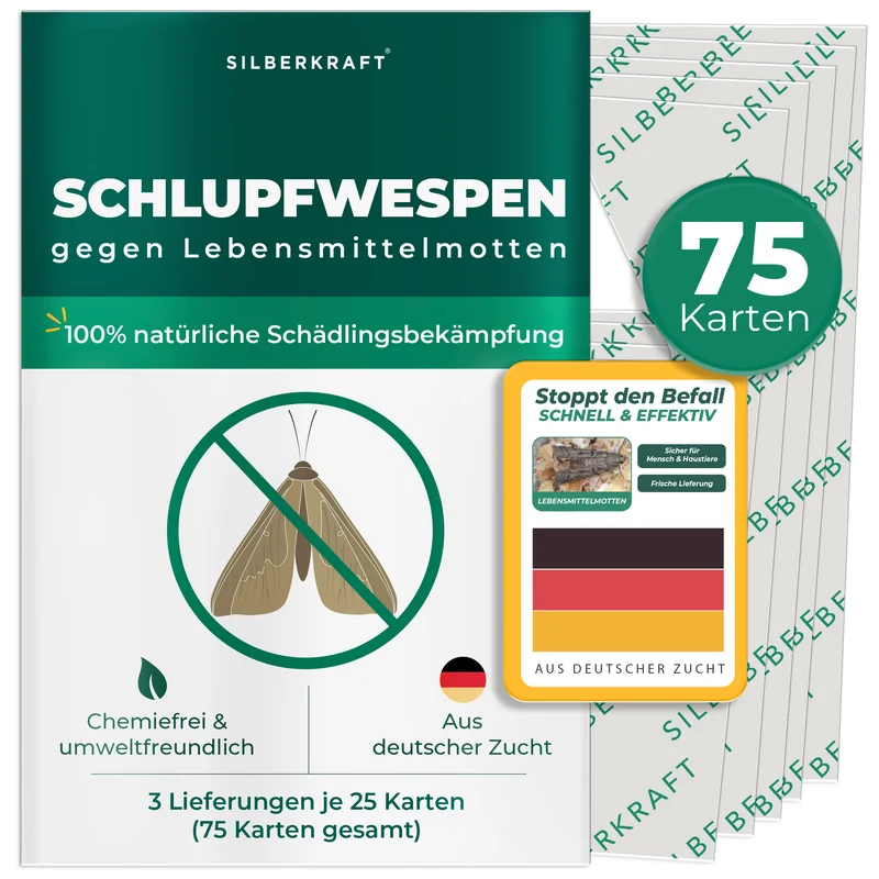 Schlupfwespen gegen Lebensmittelmotten - Motten mit Nützlinge bekämpfen (Trichogramma evanescens)