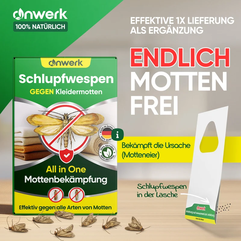 Schlupfwespen gegen Kleidermotten (Upsell)