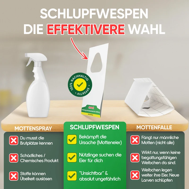 Schlupfwespen gegen Kleidermotten (Upsell)