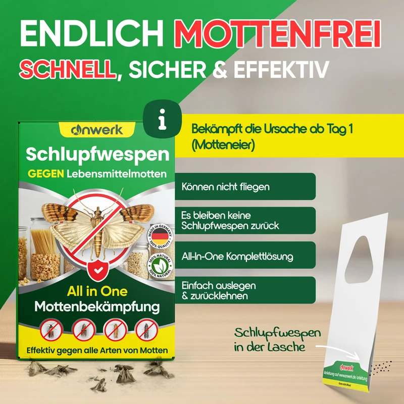 Schlupfwespen gegen Lebensmittelmotten