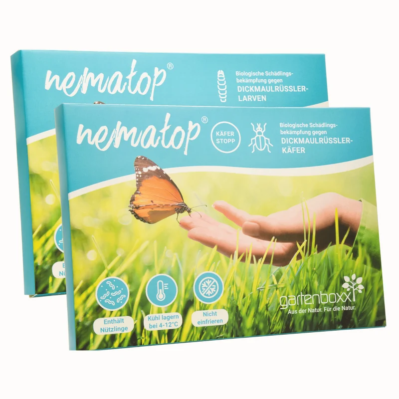 Nematop und nematop Käfer-Stopp geg. Dickmaulrüsslerlarven | SET für 20m²
