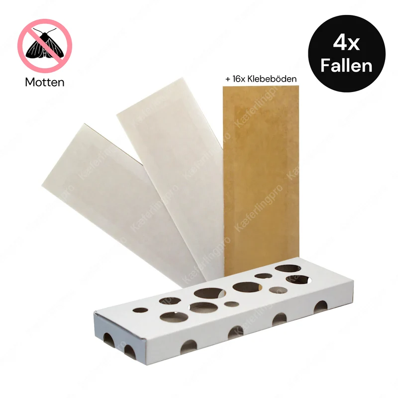 Finicon Kleidermottenfalle - 4 Sets (4x Fallen + 16x Klebeböden)