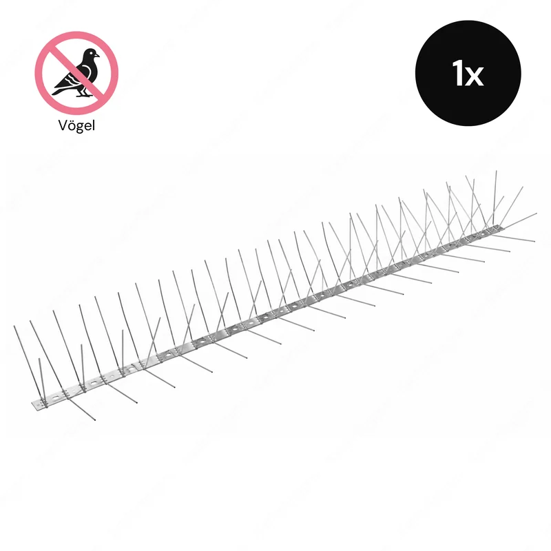 Taubenabwehr-Spikes 6-reihig in Silber aus Edelstahl – 1 m