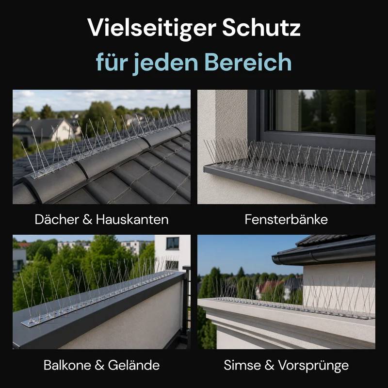 Taubenabwehr-Spikes 6-reihig in Silber aus Edelstahl – 1 m