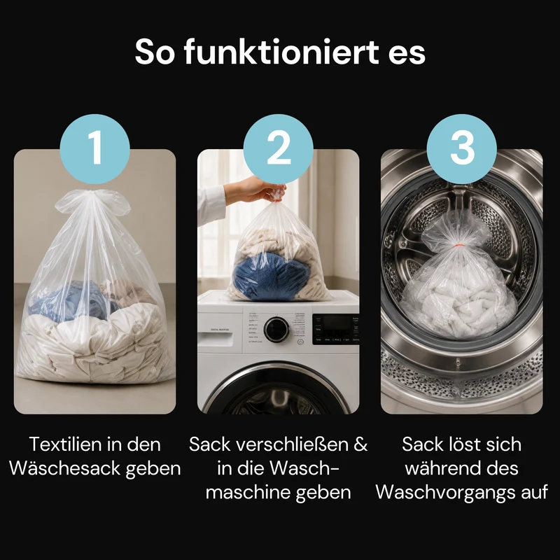 Wasserlöslicher Wäschesack für Bettwanzenwäsche - 5 Stück