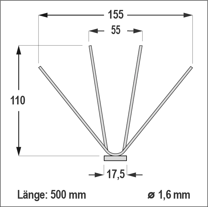 Taubenabwehr | Taubenabwehr Spikes 4-reihig 1 Meter