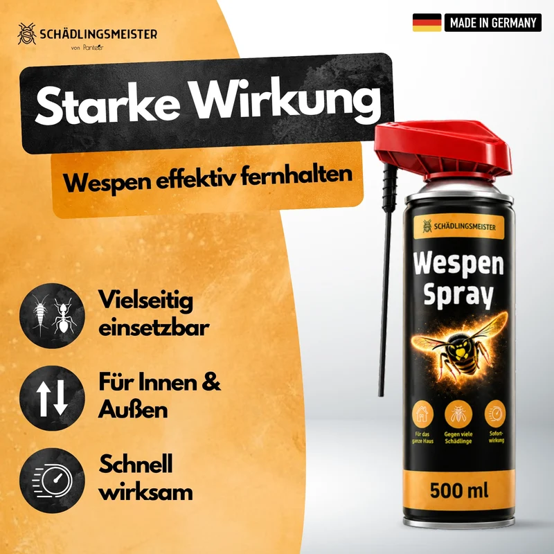Wespen Spray - 500 ml - Repellent - Mit Schlauchverlängerung