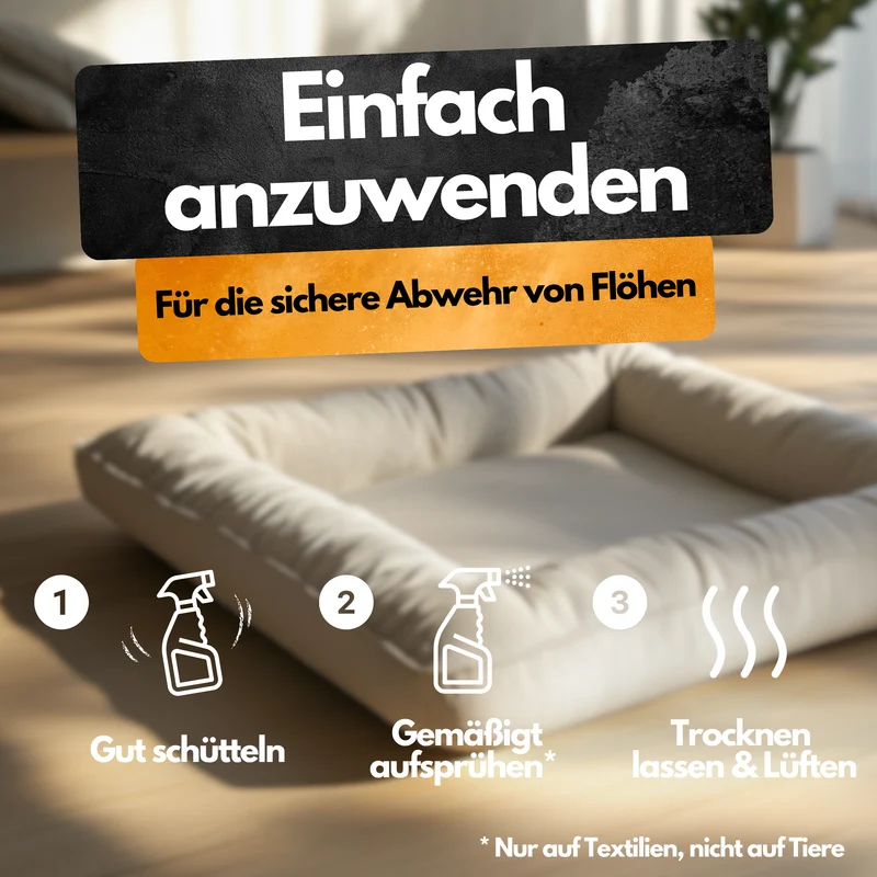 Floh Stopp Spray – 100 ml – Hoch konzentriert – 12 Wochen Langzeitschutz
