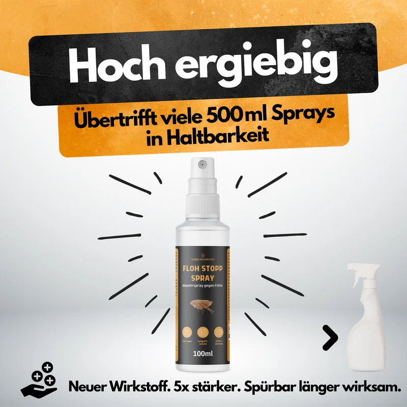 Floh Stopp Spray – 100 ml – Hoch konzentriert – 12 Wochen Langzeitschutz