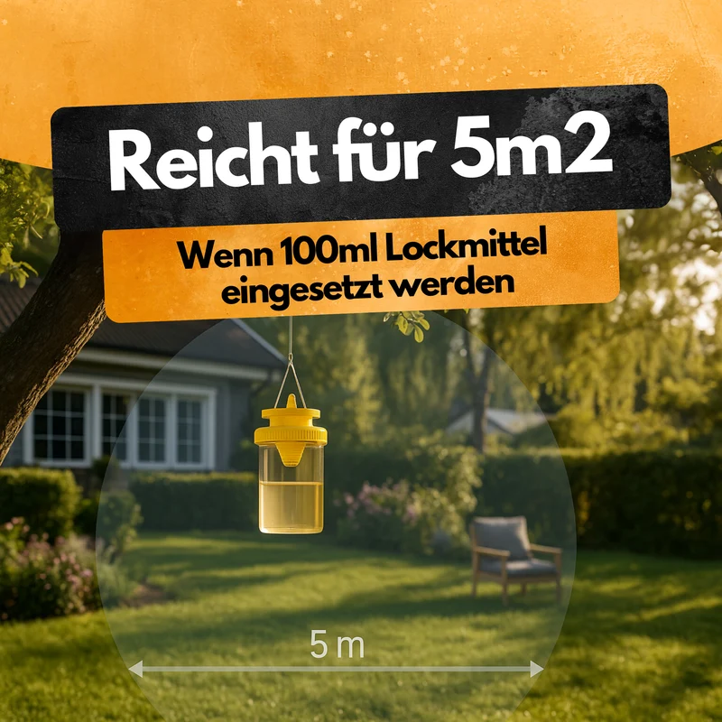 Wespenfalle mit 2x50ml Lockstoff – Ohne Insektizide – Made in EU