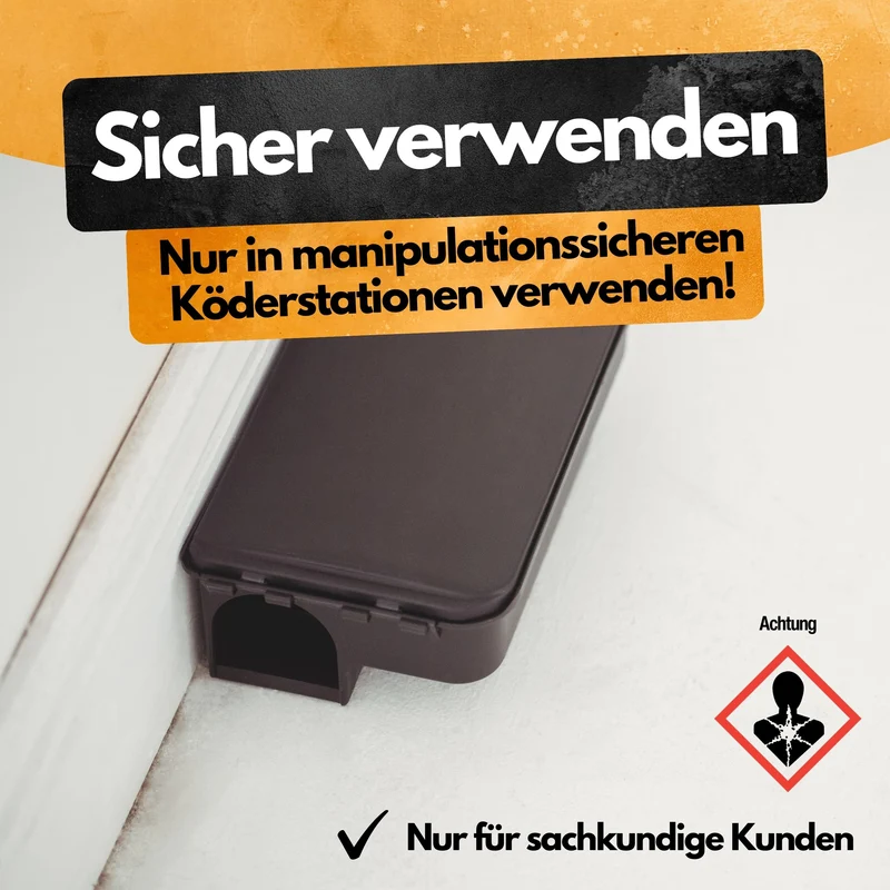 Propasta 25 – 5 Kg – Profi Rattengift mit Brodifacoum 0.0025 % – Köderpaste (500x10 g) – Nur für sachkundige Verwender