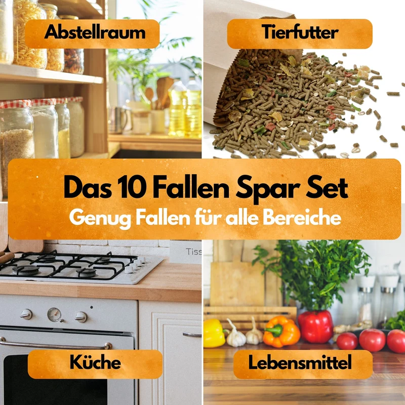 Mottenfalle Lebensmittel - 10 Stück Spar Set (Zur Bedarfskontrolle)