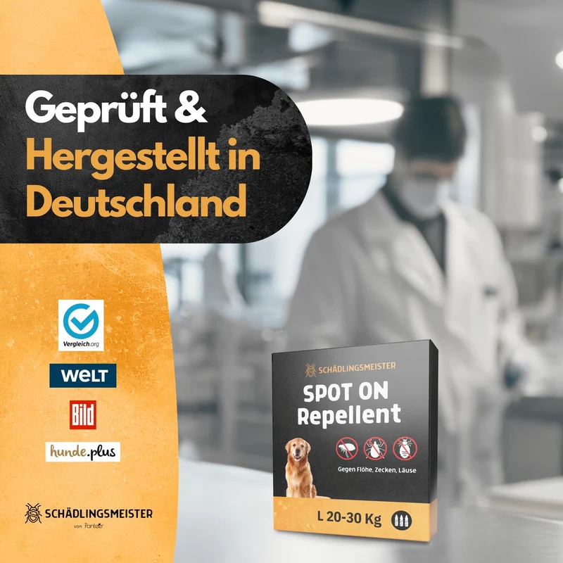 Spot On Repellent - 3 Tuben - Gegen Flöhe, Zecken, Läuse - Für Katzen und Hunde