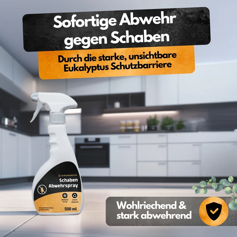 Schaben Abwehrspray - 500 ml - Repellent - Mit Eukalyptus