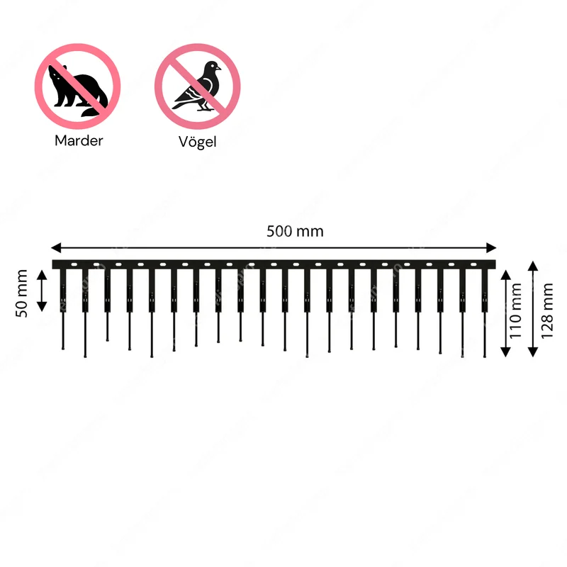 SolarSpine PV-Spikes in schwarz aus Edelstahl – selbstjustierend – 0,5 m Element